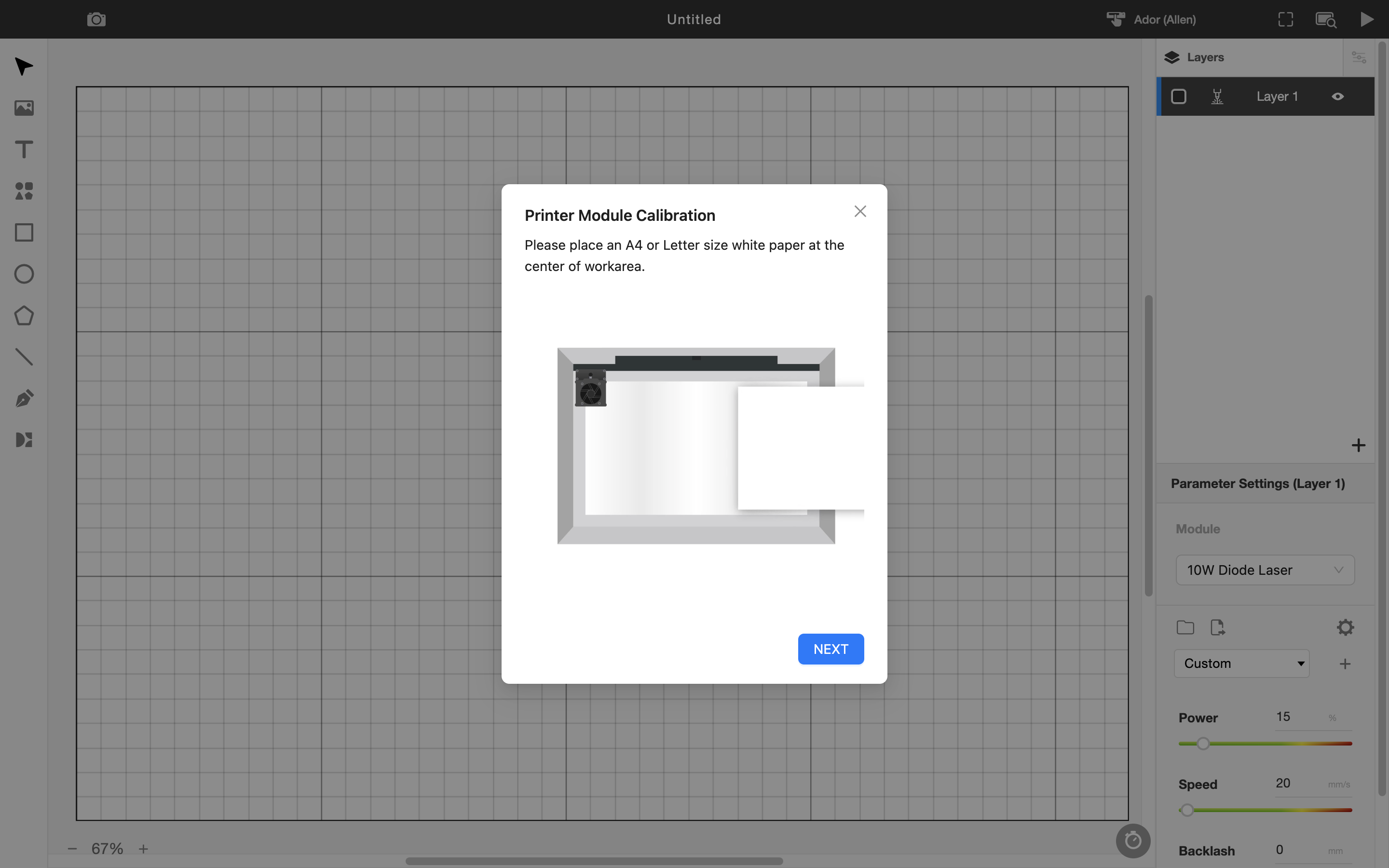 Ador - Étalonnage du module d'impression – FLUX Help Center