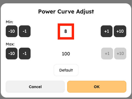 Decrease value to 8