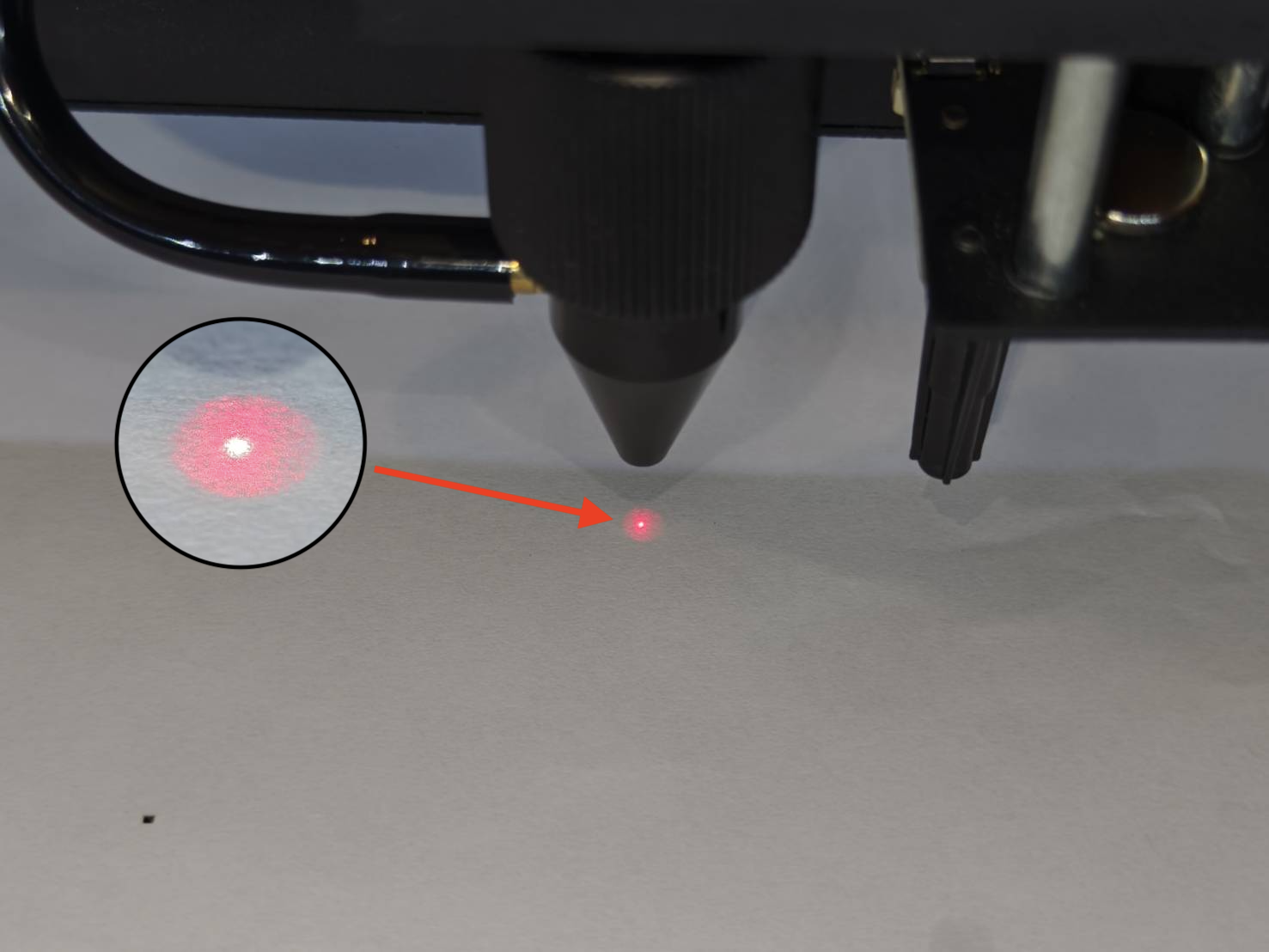 Focused red laser dot