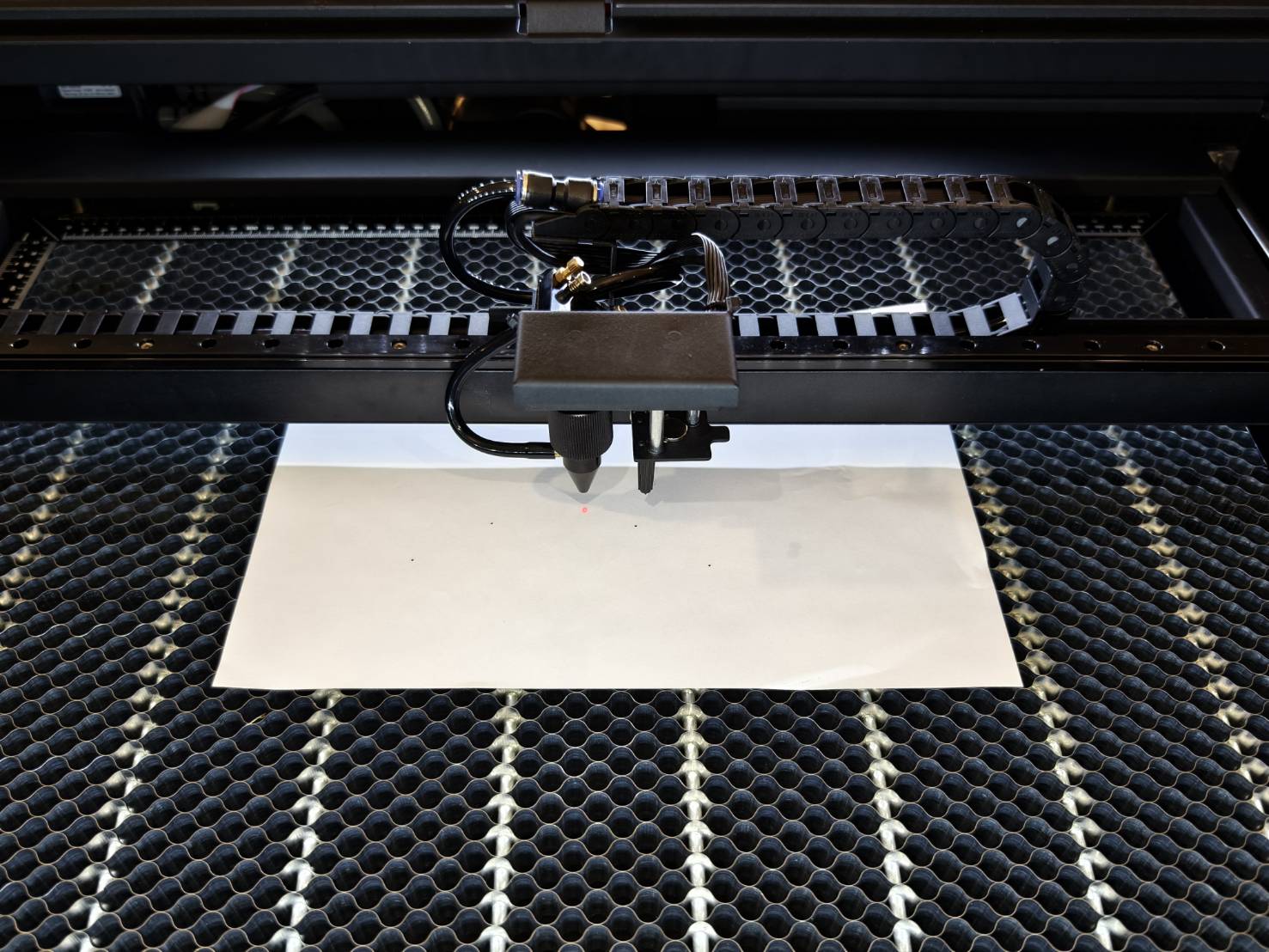 Paper under nozzle